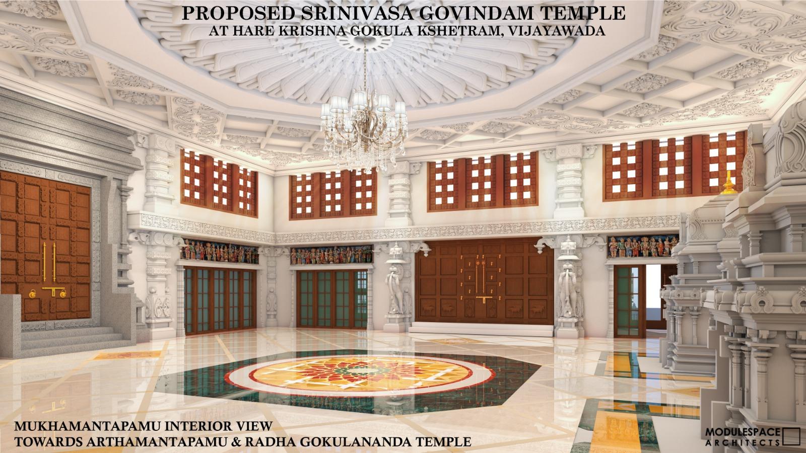 Proposed Srinivasa Govindam Temple: Mukhamantapamu — Arthamantapamu and Radha Gokulananda Temple