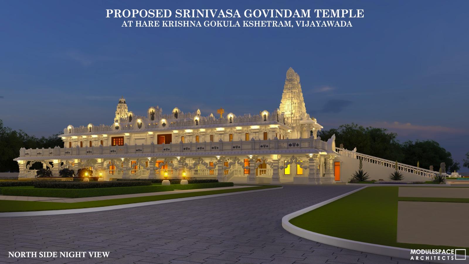 Proposed Srinivasa Govindam Temple: North side — night