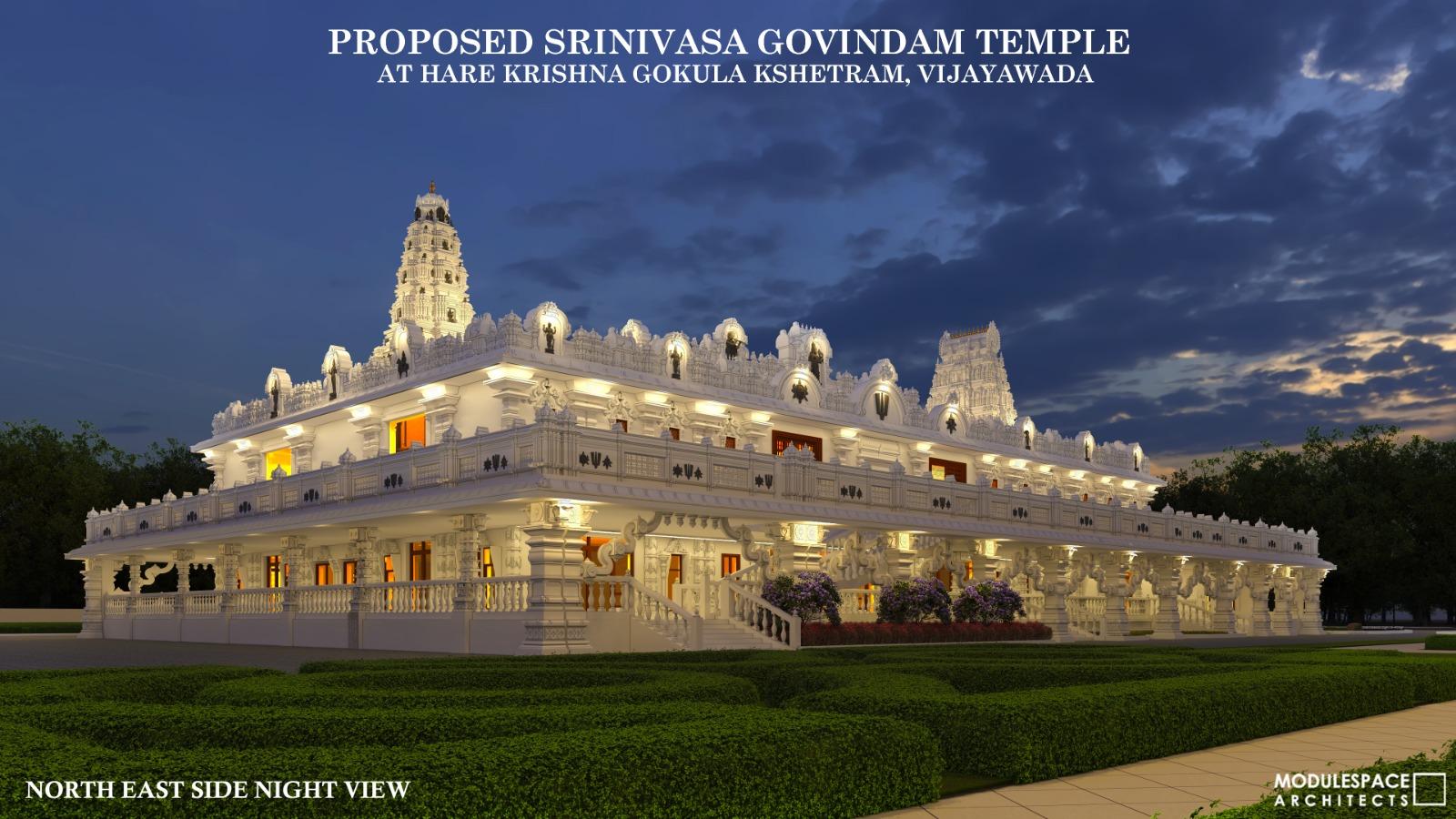 Proposed Srinivasa Govindam Temple: North east side — night