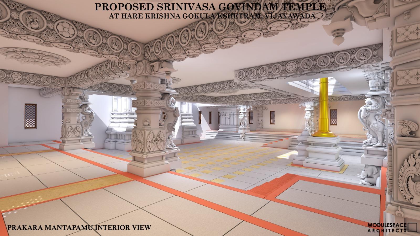 Proposed Srinivasa Govindam Temple: Prakara Mantapamu interior