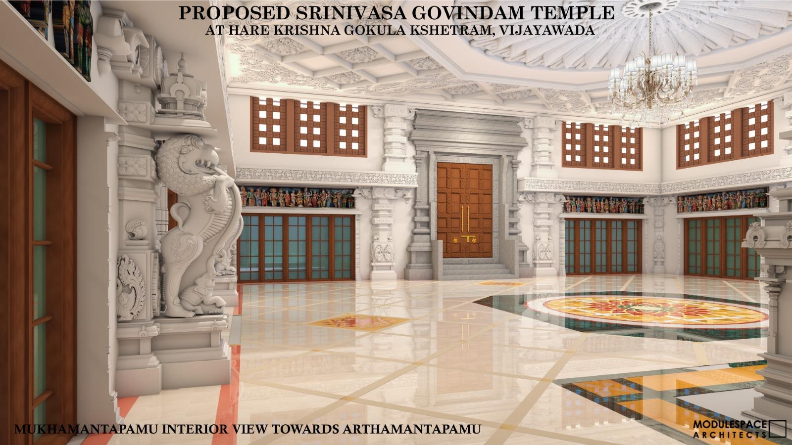 Proposed Srinivasa Govindam Temple: Mukhamantapamu — towards Arthamantapamu