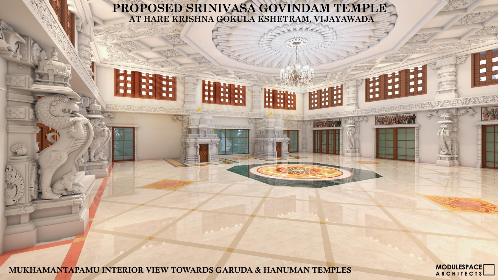 Proposed Srinivasa Govindam Temple: Mukhamantapamu — Garuda and Hanuman temples
