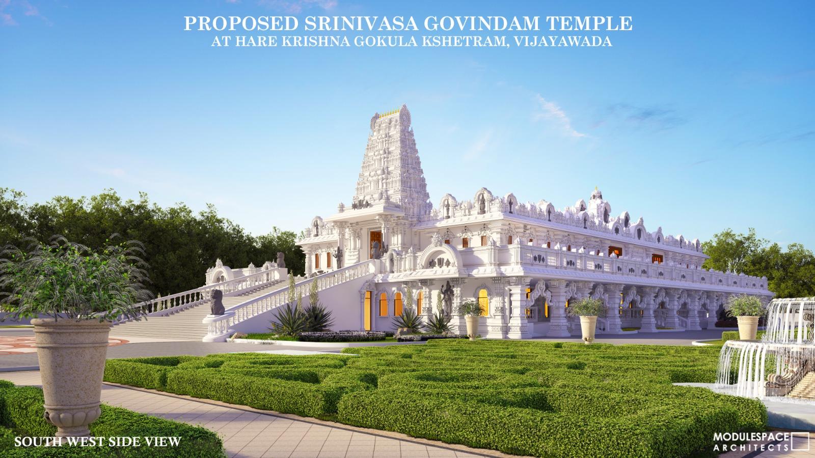Proposed Srinivasa Govindam Temple: South west side — day