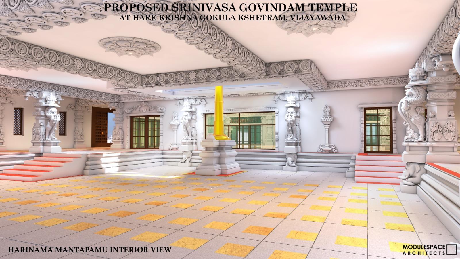 Proposed Srinivasa Govindam Temple: Harinama Mantapamu interior