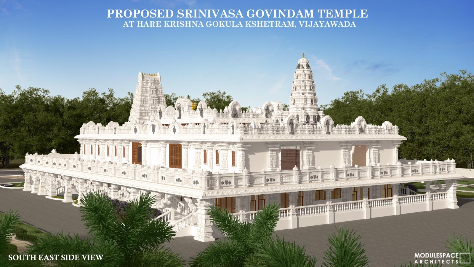 Proposed Srinivasa Govindam Temple: South east side — day